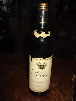Antigua Botella Vino Seleccion Lopez Sin Abrir