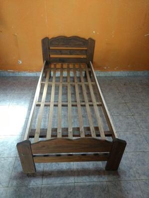 Cama De 1 Plaza De Madera! Muy resistente.Respaldos