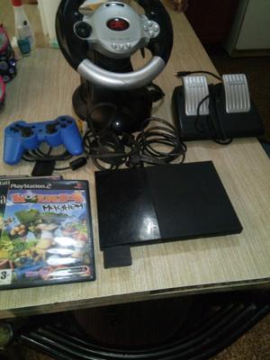 Vendo playstation 2 con más de 10 juegos + volante + 1