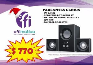 PARLANTES GENIUS 2.1 SISTEMA DE SONIDO APTO PC Y SMART TV