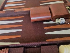 Backgammon Maletin De Cuero Ecologico Valija Usado