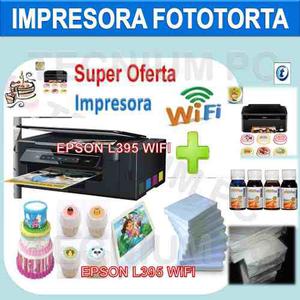 Impresora Fototorta Comestible Wifi Kit + Papel + Tinta L395