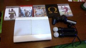 Playstation 3 Ps3 Super Slim 250 Jostick +12 Juegos+ 2 Move