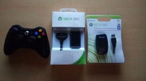Xbox 360 Joystick + Adaptador Para Pc + Kit Carga Y Juega