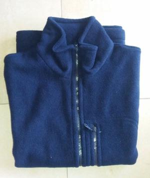 Buzo,chaleco polar azul,talle G/XL,con cierre,manga corta.