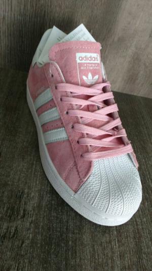 Zapatillas Adidas Superstar gamuzadas Pink