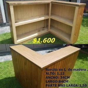 Bar de madera en L