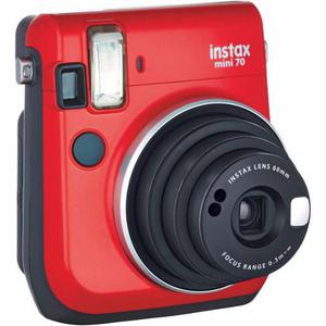 Caja Instax Mini 70 Roja 10 Fotos Funda Marcadores