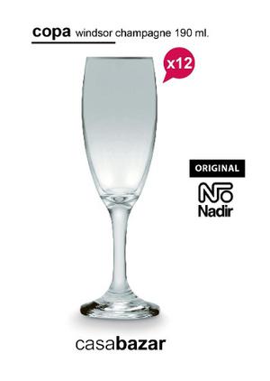 Copa Windsor Champagne Vidrio Nadir Importada 190 Ml X12 Uni