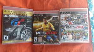 Juegos de play 3 ORIGINALES EN CAJA GRAN TURISMO, PES ,