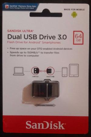 Memoria Flash Usb Sandisk Ultra Dual Otg 64gb Usbmg/s