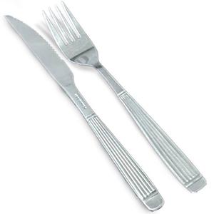 Set X100 Cubiertos Tenedor Cuchillo Acero Inoxidable Rayado