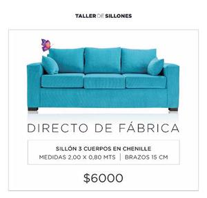 Sillón 3 Cuerpos Chenille Directode Fábrica