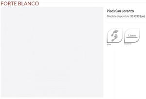 Ceramica Forte Blanco 33 X 33 - San Lorenzo -
