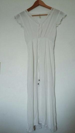 Vestido Mujer Largo Blanco Bambula