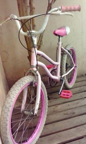 Bicicleta De Paseo Rosa Rodado 20 Con Cubre Cadena Lista !!