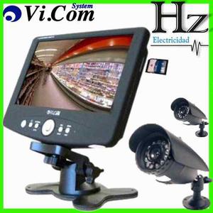 Kit Video Vigilancia Lcd Vi.com M7m Cctv 2 Camaras Grabacion
