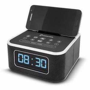 Radio Despertador Parlante Bluetooth Usb Reloj Carga Celular