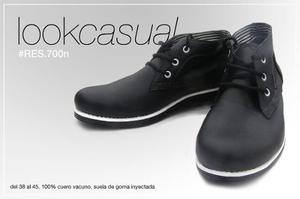 Zapatillas Botitas Urbanas %100 Cuero Hombre