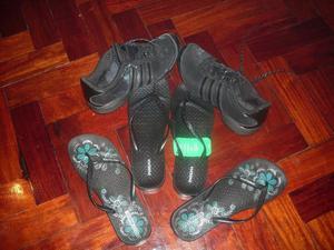 zapatillas originales adidas y dos pares de hawAIIANAS