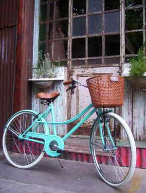 Bicicleta Vintage Mujer!! Rod 26 - Retro- Paseo Verde Agua