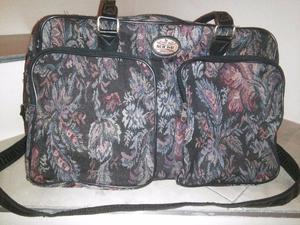 VENDO BOLSO LONA ESTAMPADO, SEMIRÍGIDO CON BOSILLOS EXT.