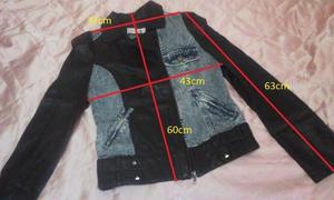 campera de Jean y simil cuero Talle S/ XS