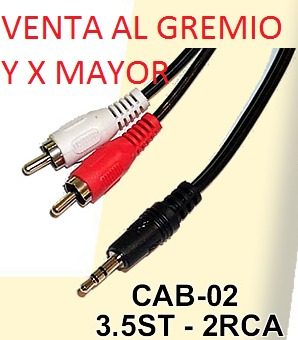 Cable Miniplug A 2 Rca 1.50 Mts Precio Para Mayorista