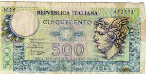 Italia 500 Liras  Usado Buen Estado Liquido Vea