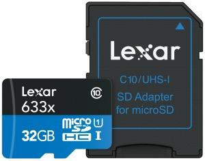 Lexar Micro Sdhc Uhs-l 32gb 633x 95mb/s 4k Full Hd Gopro