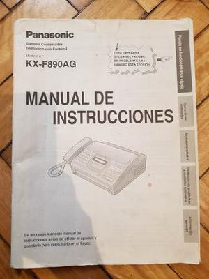 Manual De Instrucciones Panasonic Panasonic Fax De Kf-f890ag