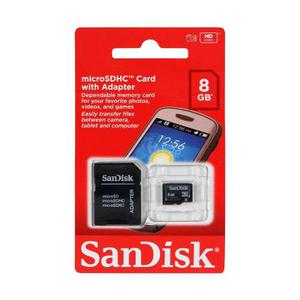 Memoria Micro 8 Gb Sdhc Sandisk C/adaptador Original Video