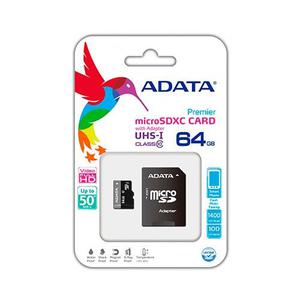 Memoria Micro Sd 64 Gb Adata - Clase 10 Con Adaptador