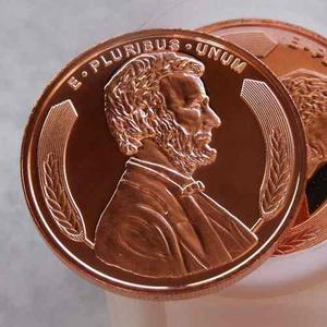 Moneda - 1 Onza Cobre Puro 999 - Abraham Lincoln - Tesoros