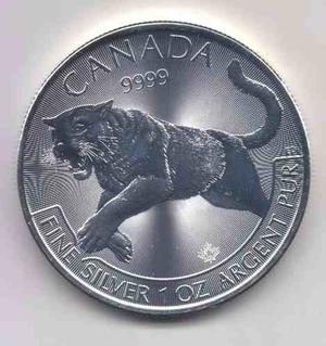 Moneda 1 Onza Plata.999 Canadá  - Puma