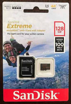 Sandisk Extreme Micro Sdxc 128gb 100mb/s U3 C10 V30. Go Pro!