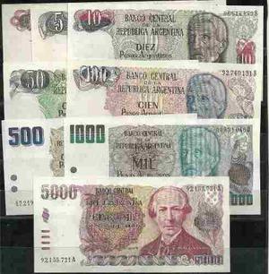 Serie De 8 Billetes Pesos Argentinos Sin Circular