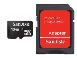 Tarjeta Microsd 16 Gb Sandisk Con Adaptador Clase 4