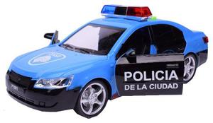 Auto Policia A Friccion Con Luz Y Sonido 25cm  Bigshop