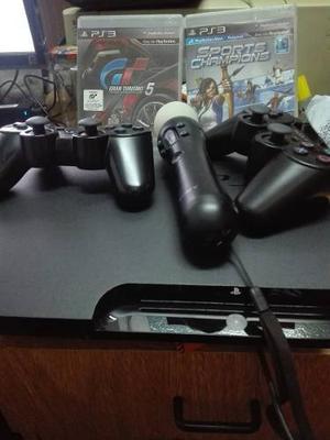 Playstation 3 Slim 320gb + 2 Joysticks + Kit Move