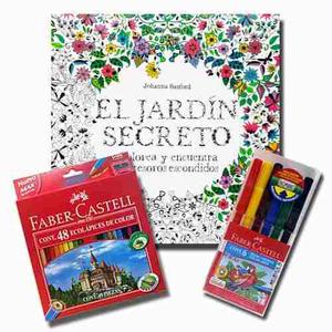 Libro El Jardin Secreto + Lapices Faber Castell X48 + Regalo