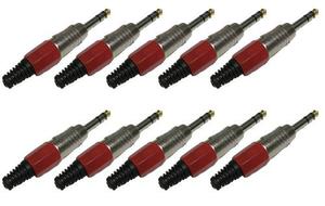 Pack 10 Fichas Conector Plug Metalico  Trs Stereo
