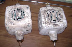 2 Lamparas De Pared De Ceramica Con Bronce Tipo Japonesas