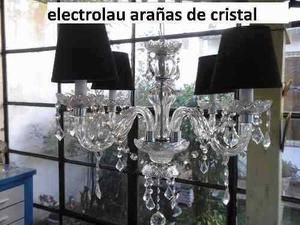 Araña De Vidrio Colgante 4 Luces Caireles D Cristal Apta