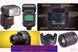 Camara Feflex,d3300 Con Flash Nikon Sb910, Lente 50mm,55200