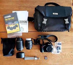 Camara Nikon D3100 Con 2 Lentes, 18-55mm Vr, 55-200mm Vr