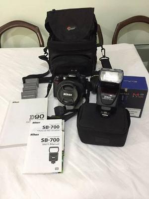 Camara Nikon D90, Lente 18-200, Flash Sb700,accesorios