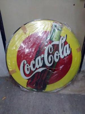Cartel De Coca Cola Plástico Botón De 89 Cm