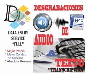 Desgrabaciones de Audio - Transcripciones - Subtítulos-