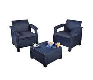 Juego Jardin Terraza Exterior Mesa Sillones Rattan Pers Deco